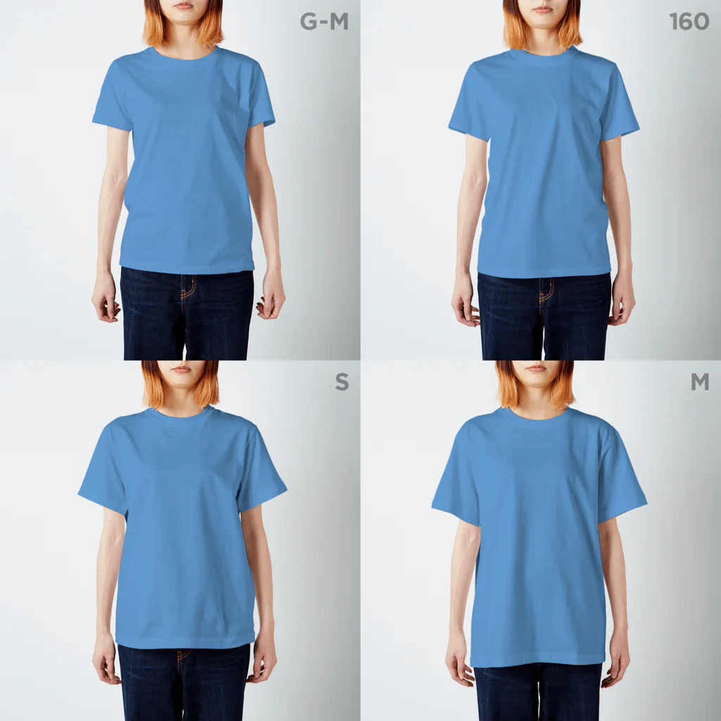  サトウユウタ/グッズ販売の腹ペコフキゲン中くん Regular Fit T-Shirt :model wear (woman)