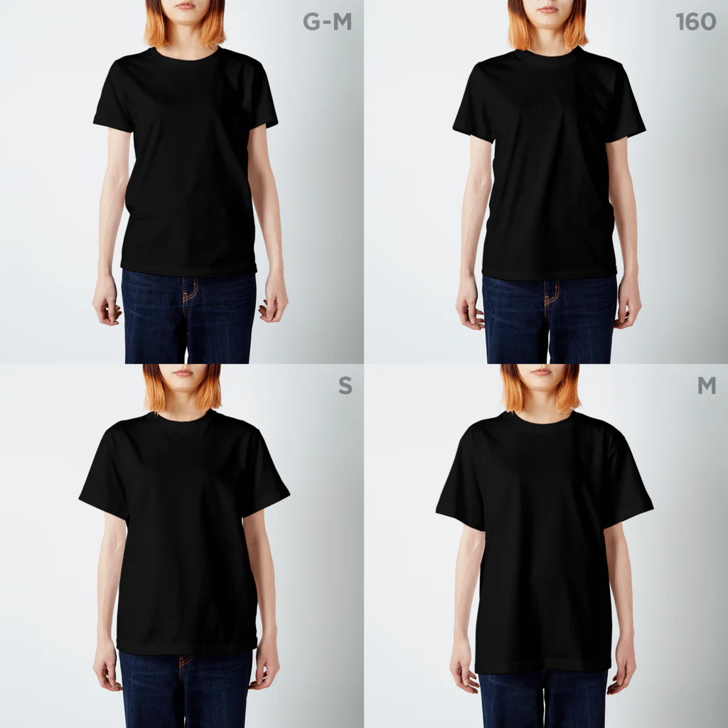 ウサギのウー by NIKUQ WORKSのTEAM UH-FAN [白い字] Regular Fit T-Shirt :model wear (woman)