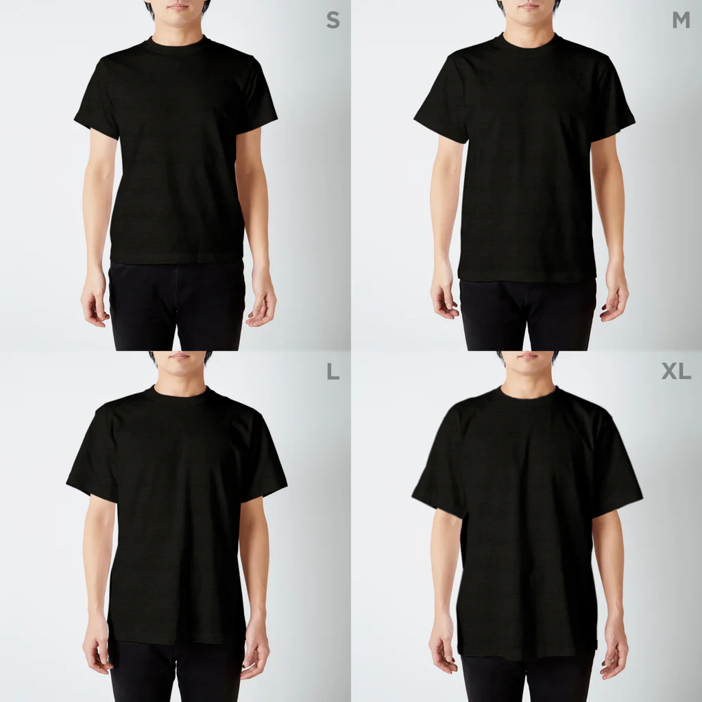 ぼんやり商会 SUZURI店の人の良さそうな運ぶ車（濃い色） Regular Fit T-Shirt :model wear (male)