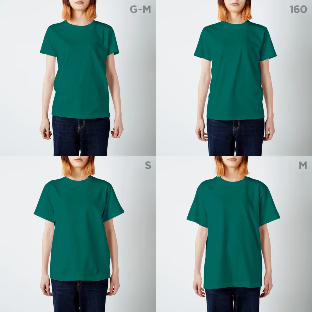 (\( ⁰⊖⁰)/) esaのesa（白抜き） Regular Fit T-Shirt :model wear (woman)