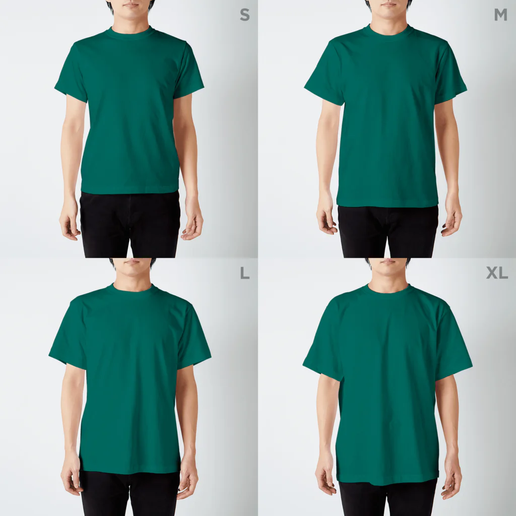 (\( ⁰⊖⁰)/) esaのesa（白抜き） Regular Fit T-Shirt :model wear (male)