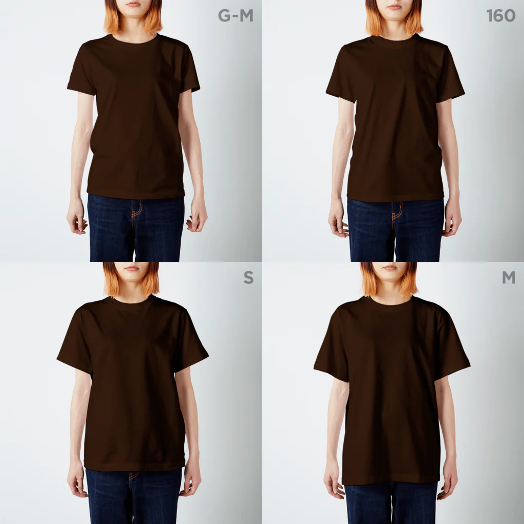 ビールとアート TM-3 Designの名画 × BEER（鳥獣戯画・すべてのビール好きのために）白線画 Regular Fit T-Shirt :model wear (woman)