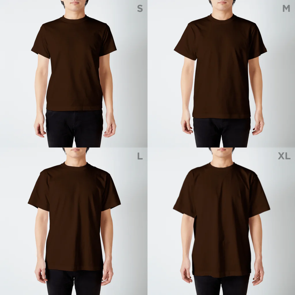 ビールとアート TM-3 Designの名画 × BEER（鳥獣戯画・すべてのビール好きのために）白線画 Regular Fit T-Shirt :model wear (male)