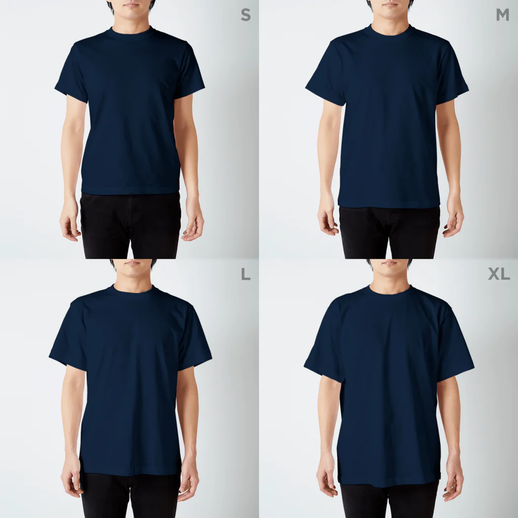 月の船星の砂漠のふりむきうさぎ Regular Fit T-Shirt :model wear (male)
