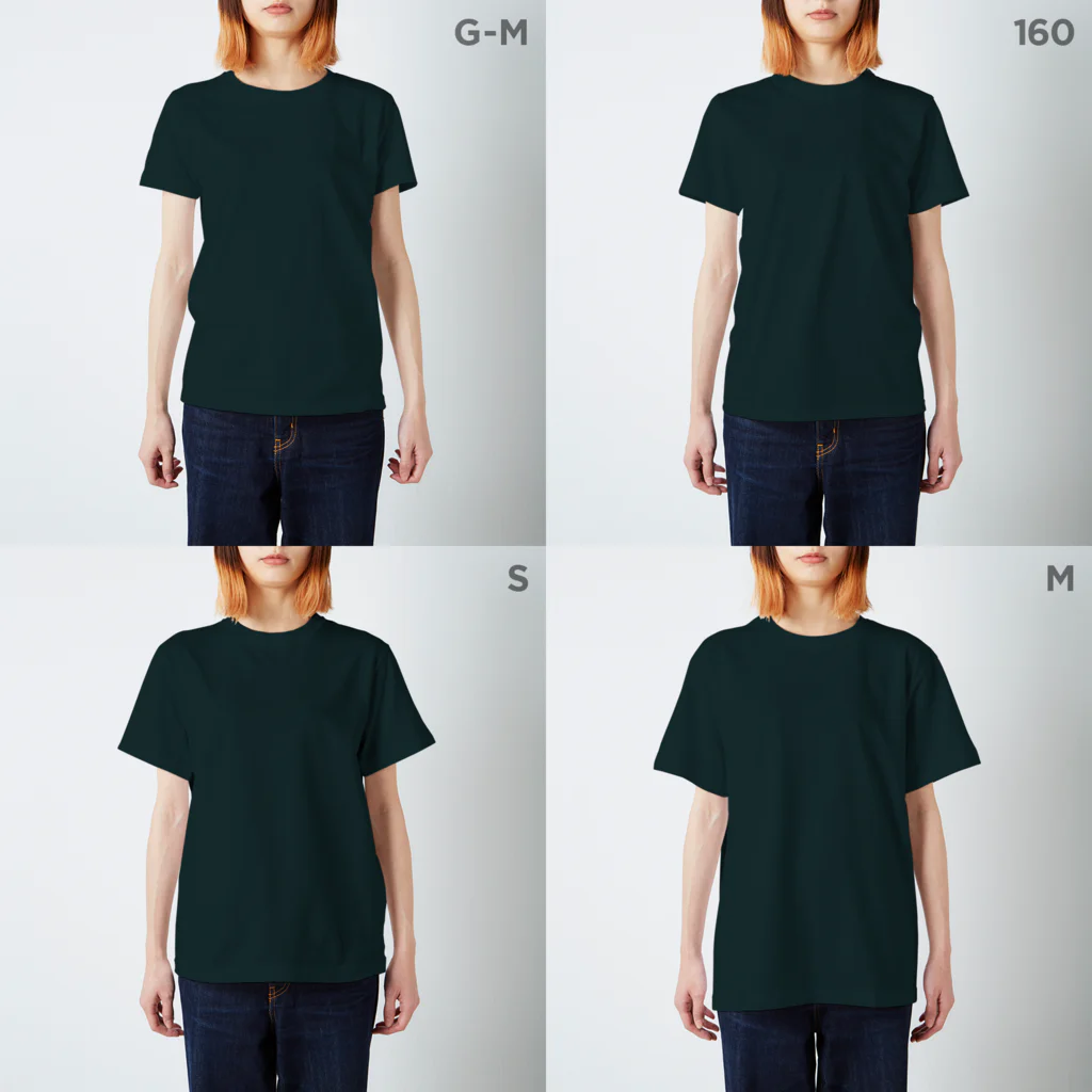 温泉しゃぶしゃぶアウトドアの麓キャンプ（NONDA白） Regular Fit T-Shirt :model wear (woman)