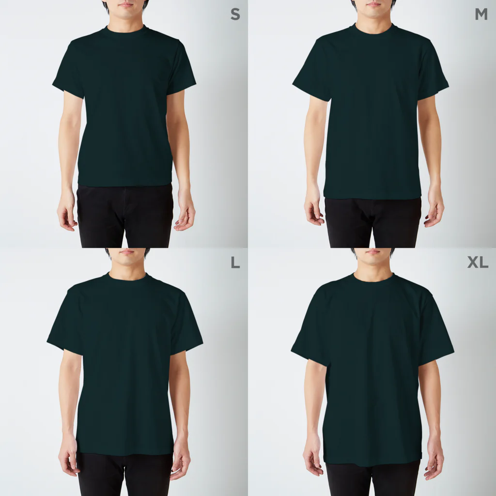 温泉しゃぶしゃぶアウトドアの麓キャンプ（NONDA白） Regular Fit T-Shirt :model wear (male)