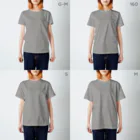 さはらそのこ｜イラストレーターのはたらく車11種　濃色 Regular Fit T-Shirt :model wear (woman)