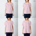 Blue Iris ﾌﾞﾙｰｱｲﾘｽのピンクハート Regular Fit T-Shirt :model wear (woman)