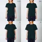 温泉しゃぶしゃぶアウトドアの麓キャンプ（NONDA白） Regular Fit T-Shirt :model wear (woman)