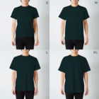 温泉しゃぶしゃぶアウトドアの麓キャンプ（NONDA白） Regular Fit T-Shirt :model wear (male)