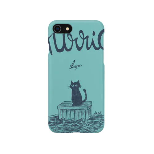 流された猫ケース（青緑） iPhone Smartphone Case