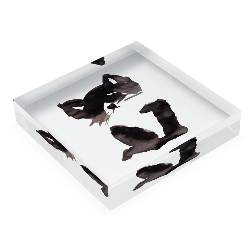 tomorebiの墨猫その2 Acrylic Block :placed flat