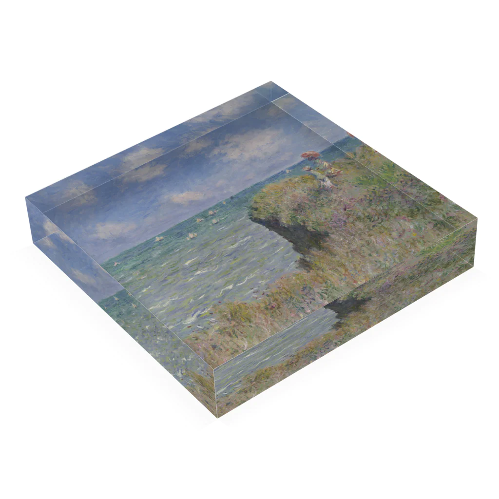 SONOTENI-ARTの004-018　クロード・モネ　『プールヴィルの断崖の上の散歩』　アクリルブロック Acrylic Block :placed flat