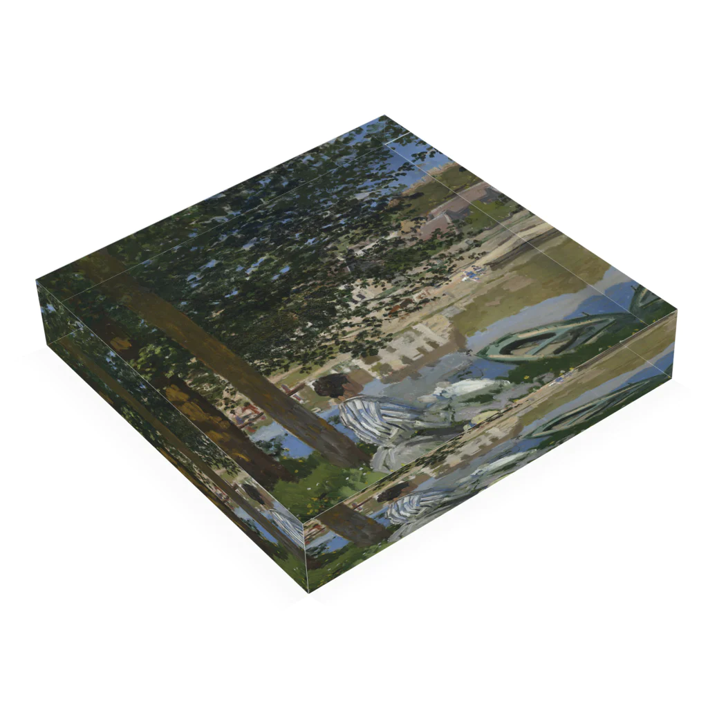 SONOTENI-ARTの004-019　クロード・モネ　『セーヌ河岸、ベンヌクール』　アクリルブロック Acrylic Block :placed flat