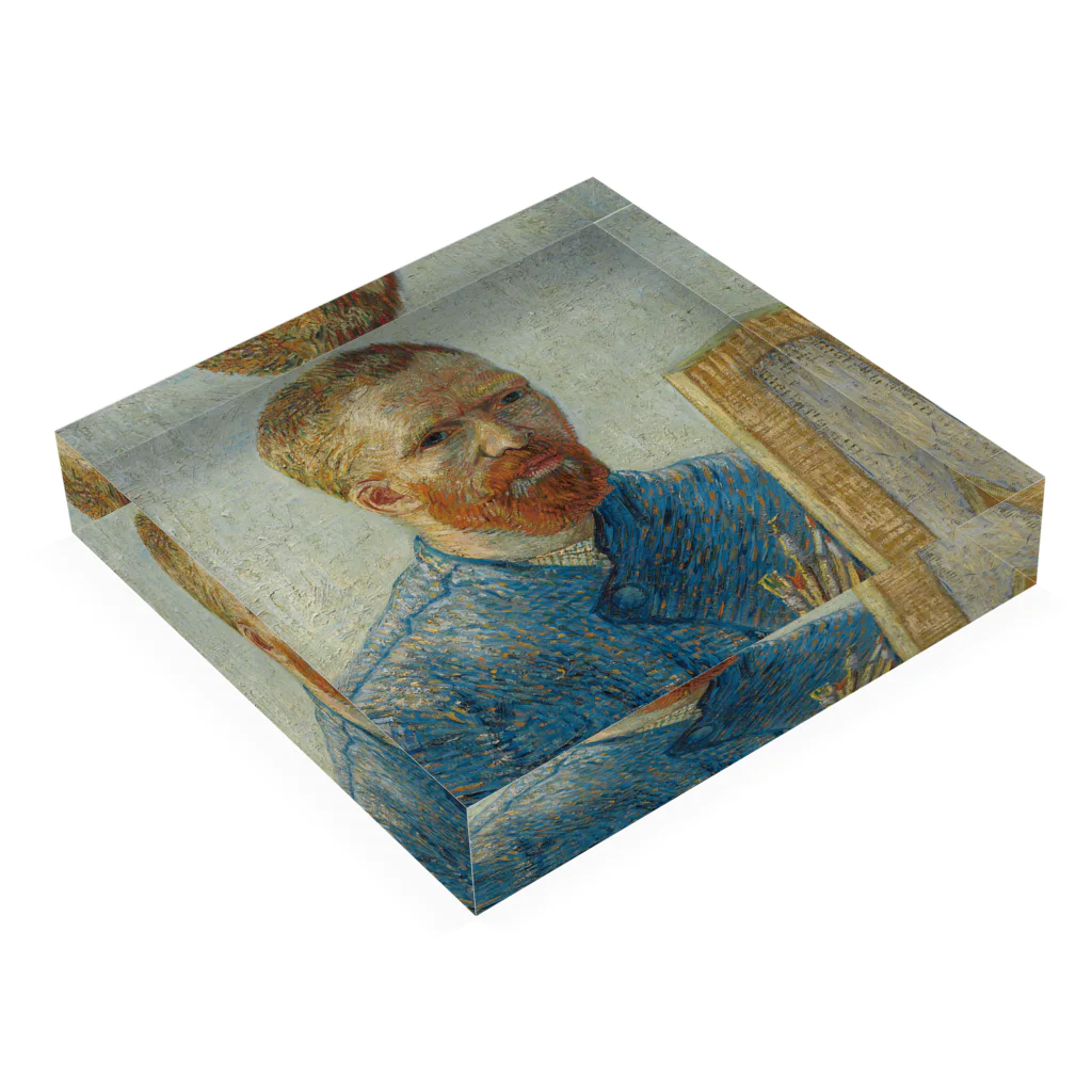 SONOTENI-ARTの005-020　ゴッホ　『画家としての自画像』　アクリルブロック Acrylic Block :placed flat