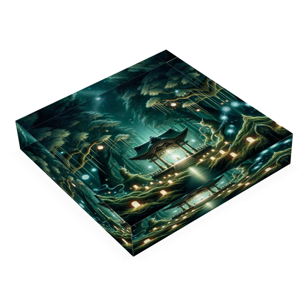 miuhaduの「幻想の森と神秘の社」 Acrylic Block :placed flat