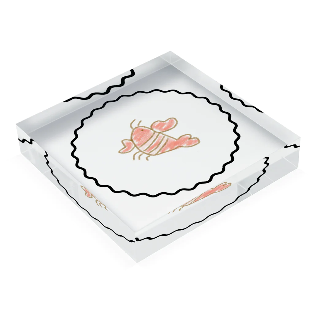 🦐ガルネーレ🍤のエビちゃん Acrylic Block :placed flat