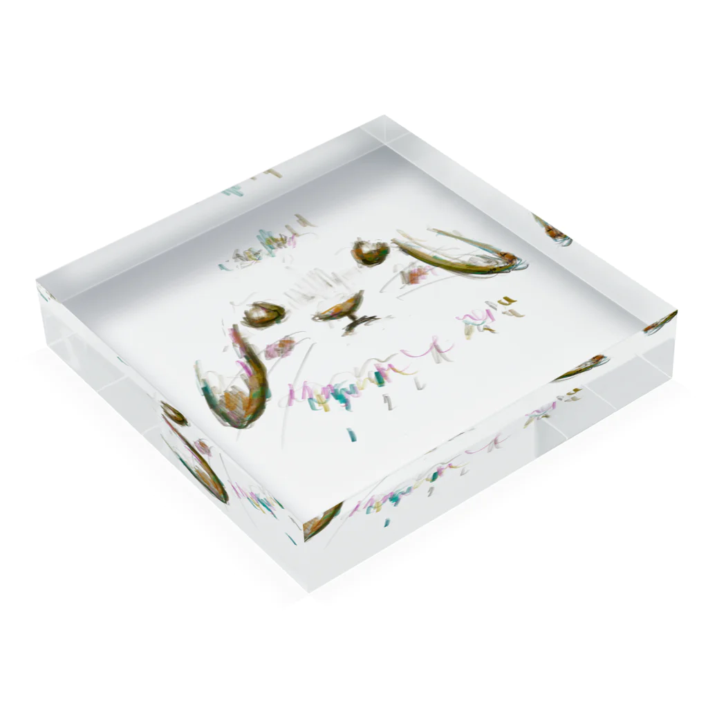 tomorebiのしずかな守り手｜垂れ耳うさぎ Acrylic Block :placed flat