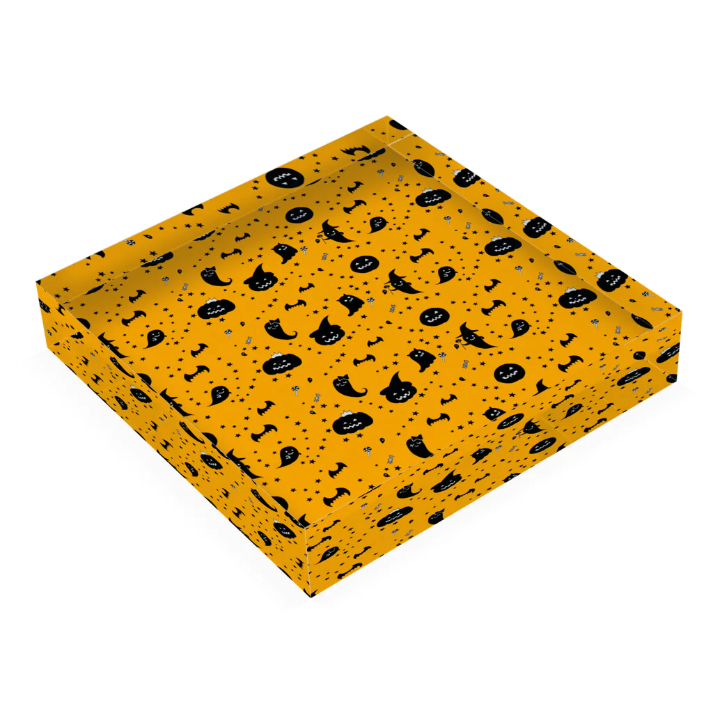 Je te veuxのおばけパレード オレンジ Acrylic Block :placed flat
