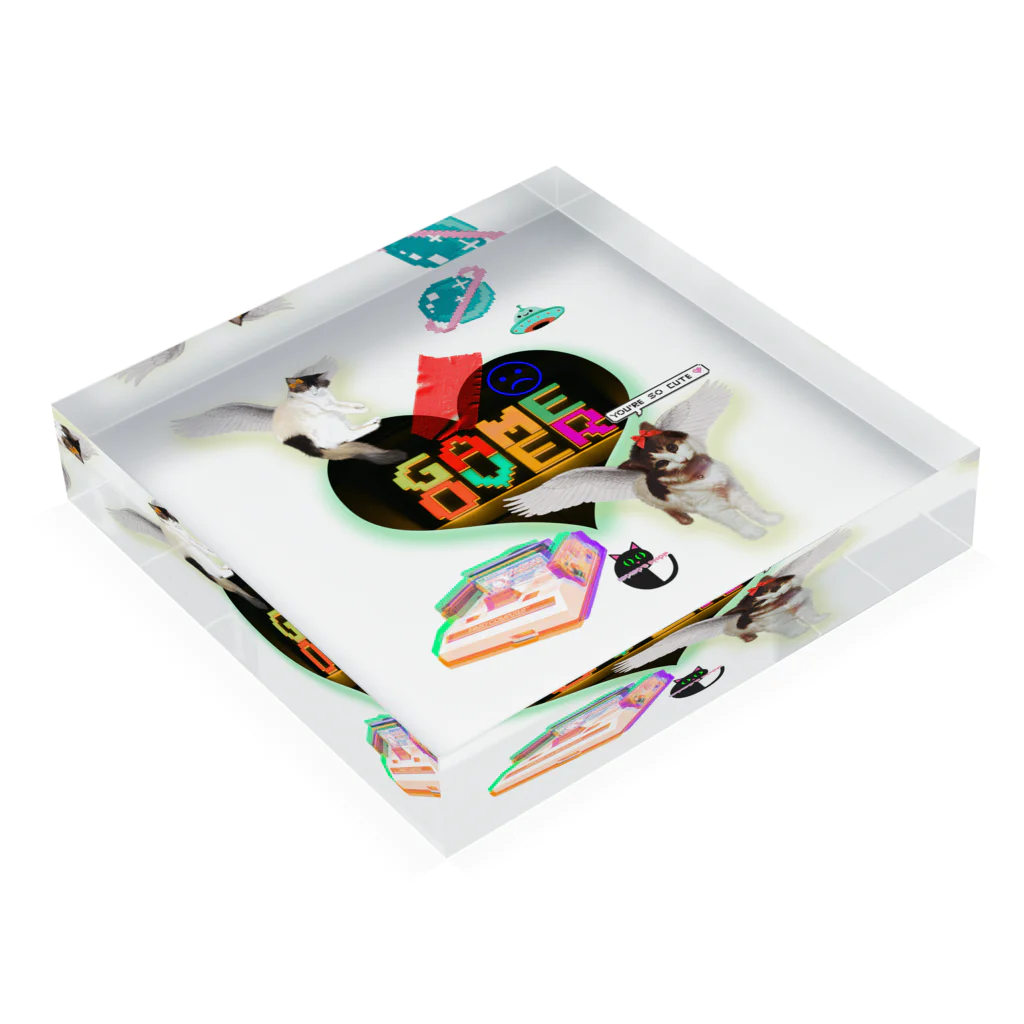 𝙈𝙊𝙈𝙊'𝙨 𝙎𝙝𝙤𝙥のGAME OVER-ハート型 Acrylic Block :placed flat