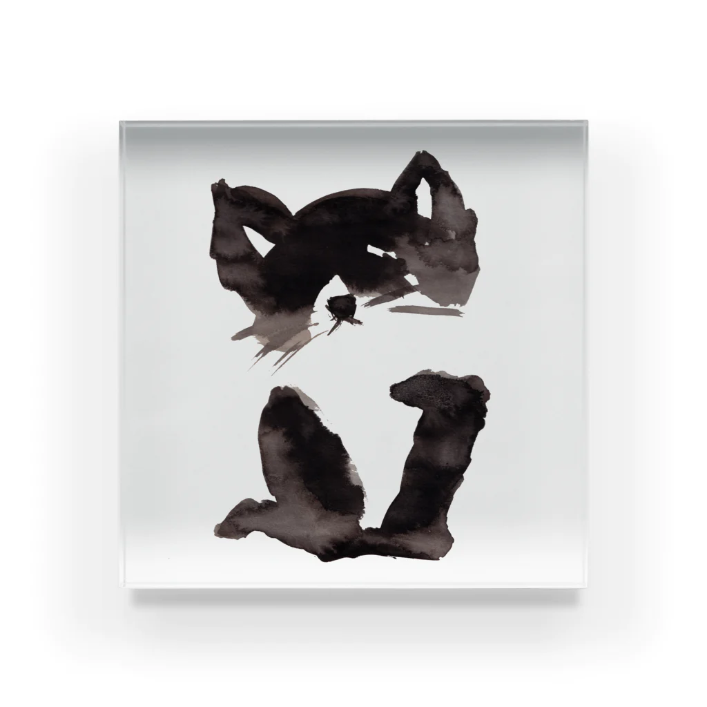 tomorebiの墨猫その2 Acrylic Block