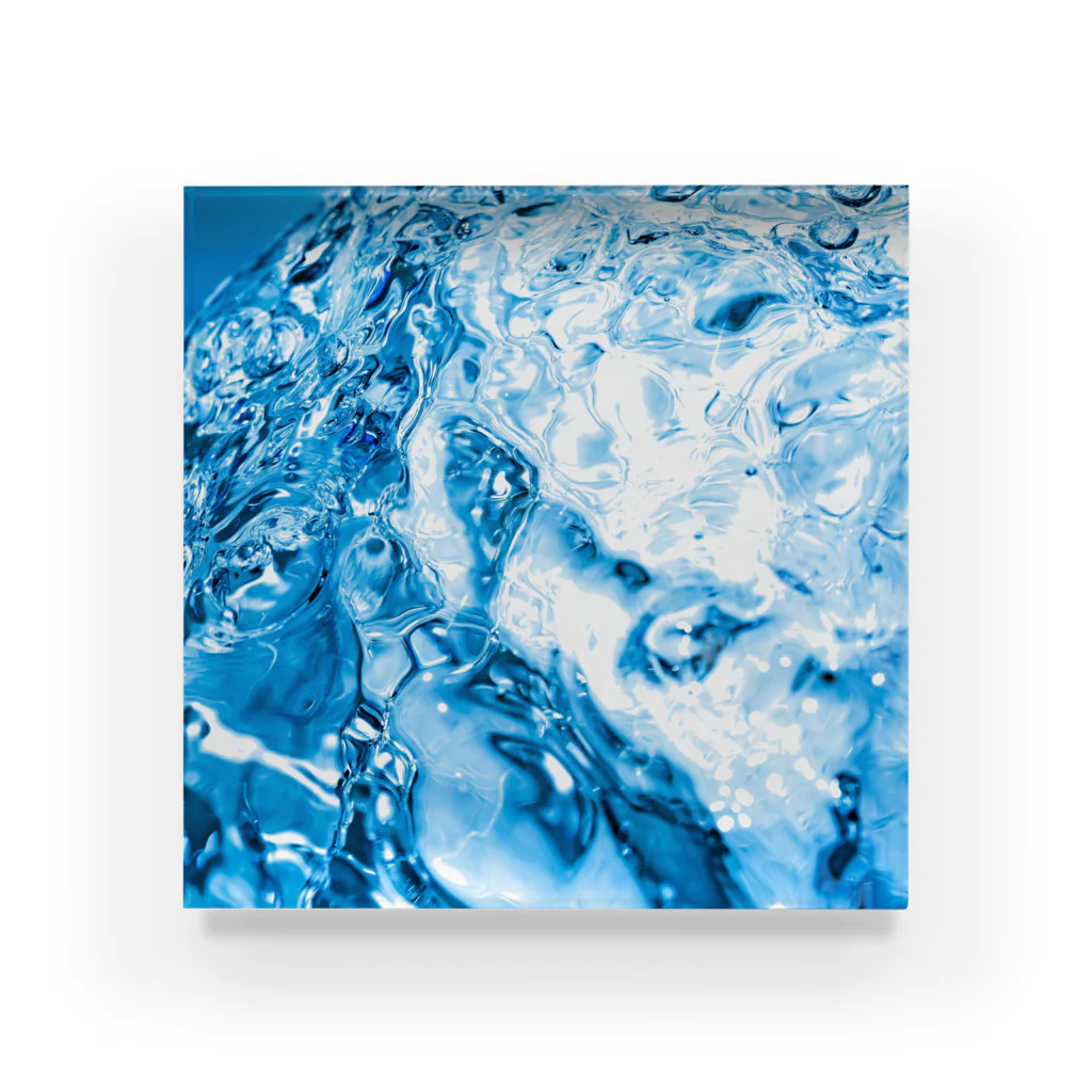 水視ずみ様 画集 アクリルブロック サイン入り 液体彫刻 / えび ☞ 液体彫刻 ( ebi_kzk_water )のアクリルブロック