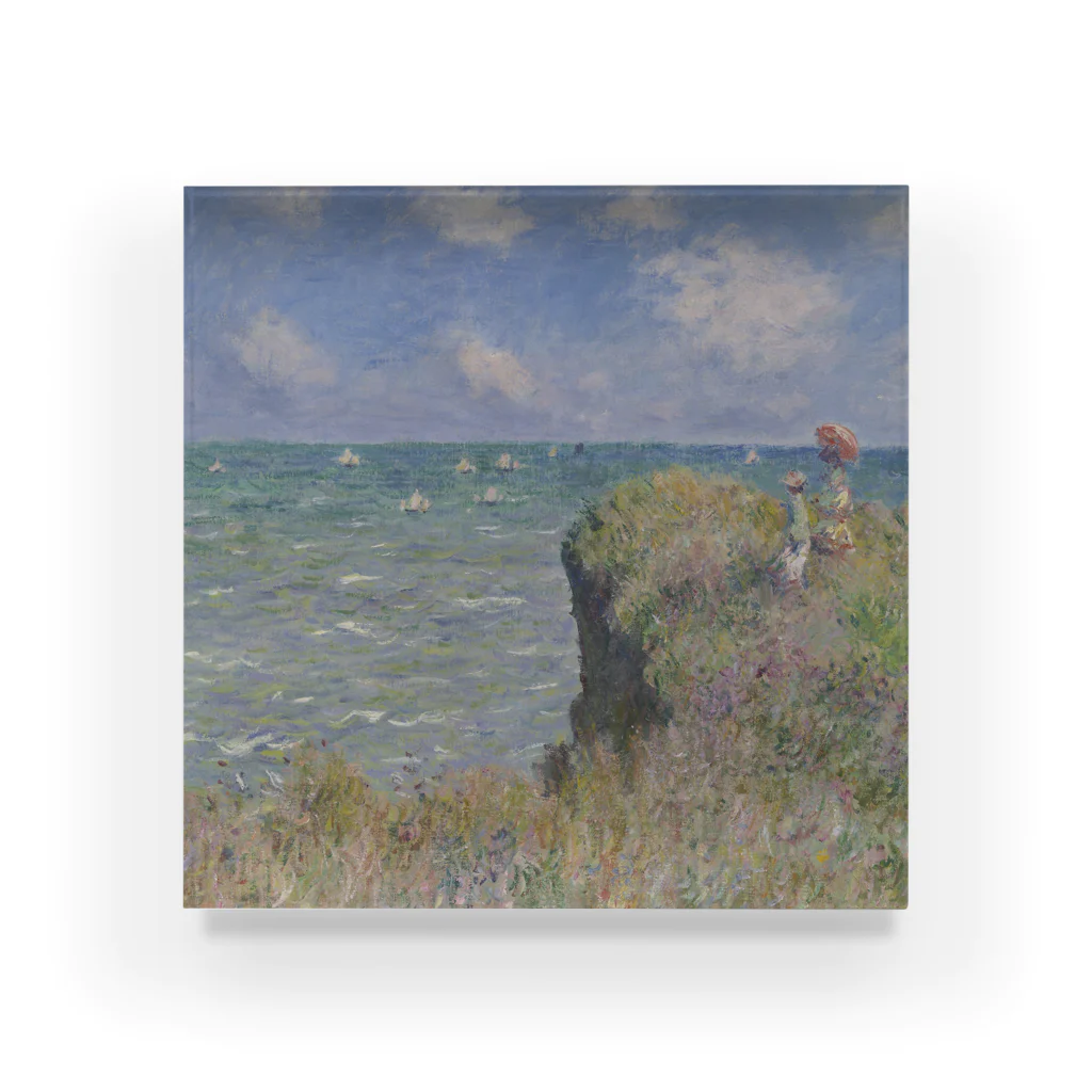 SONOTENI-ARTの004-018　クロード・モネ　『プールヴィルの断崖の上の散歩』　アクリルブロック Acrylic Block