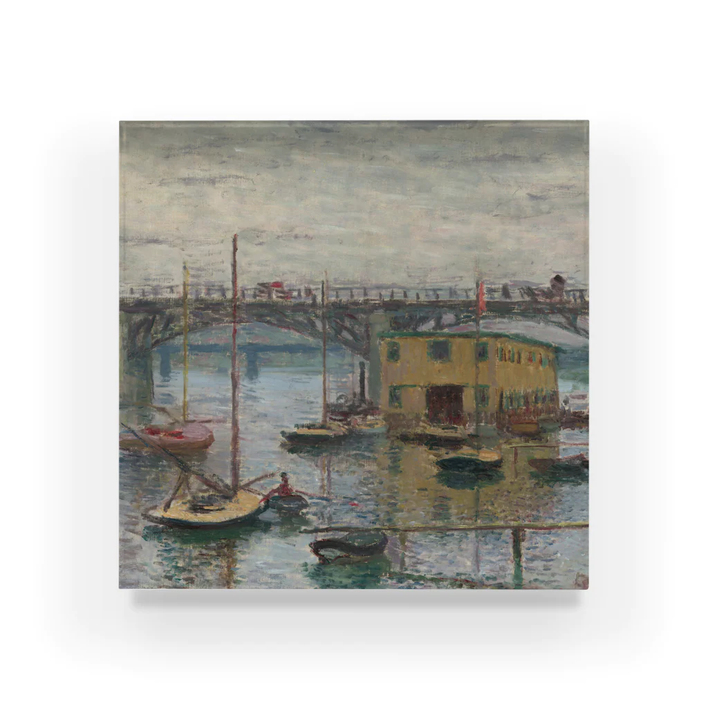 SONOTENI-ARTの004-024　クロード・モネ　『灰色の日のアルジャントゥイユの橋』　アクリルブロック Acrylic Block