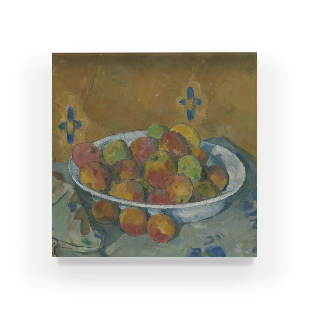 SONOTENI-ARTの017-008　ポール・セザンヌ　『リンゴのプレート』　アクリルブロック Acrylic Block