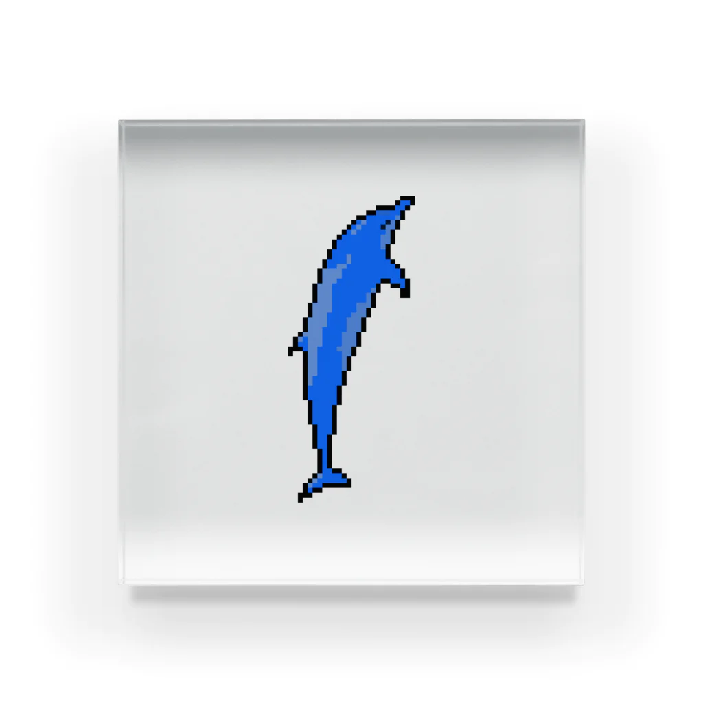 ドット絵イルカ Acrylic Block by naka ( nakanakay ) ∞ SUZURI
