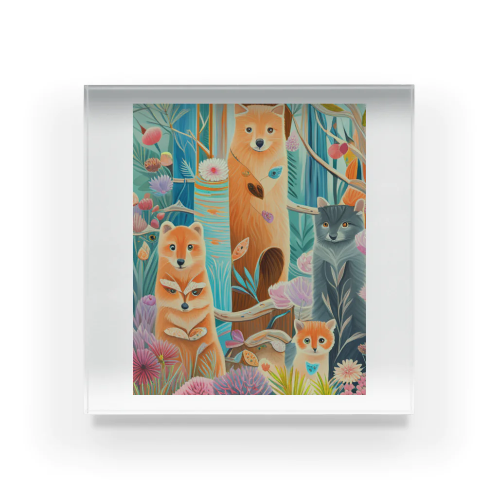 soramame1119の森の中の世界 Acrylic Block