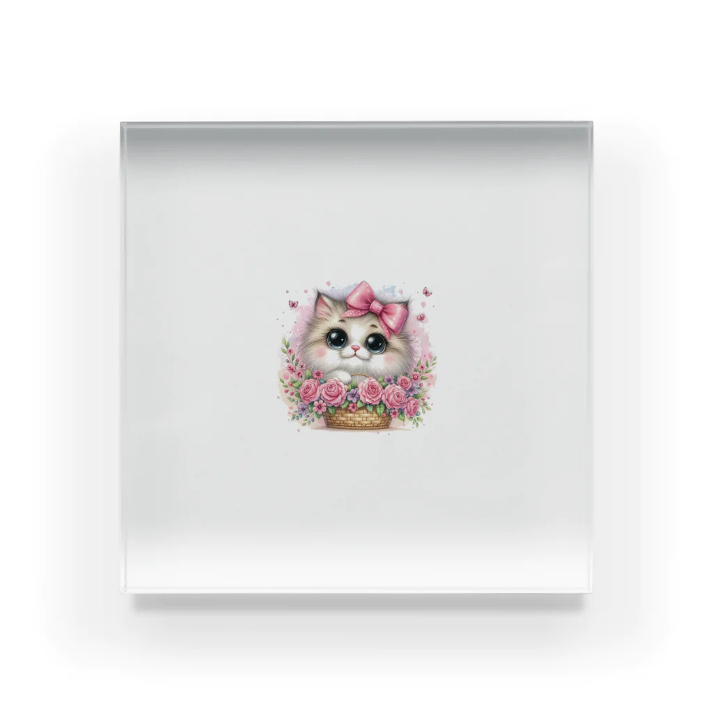 無気力のうる目ねこ Acrylic Block