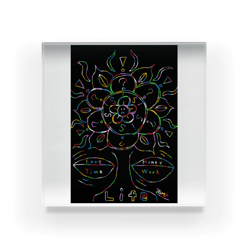 Mogi_3のカラフルフラワー？ Acrylic Block