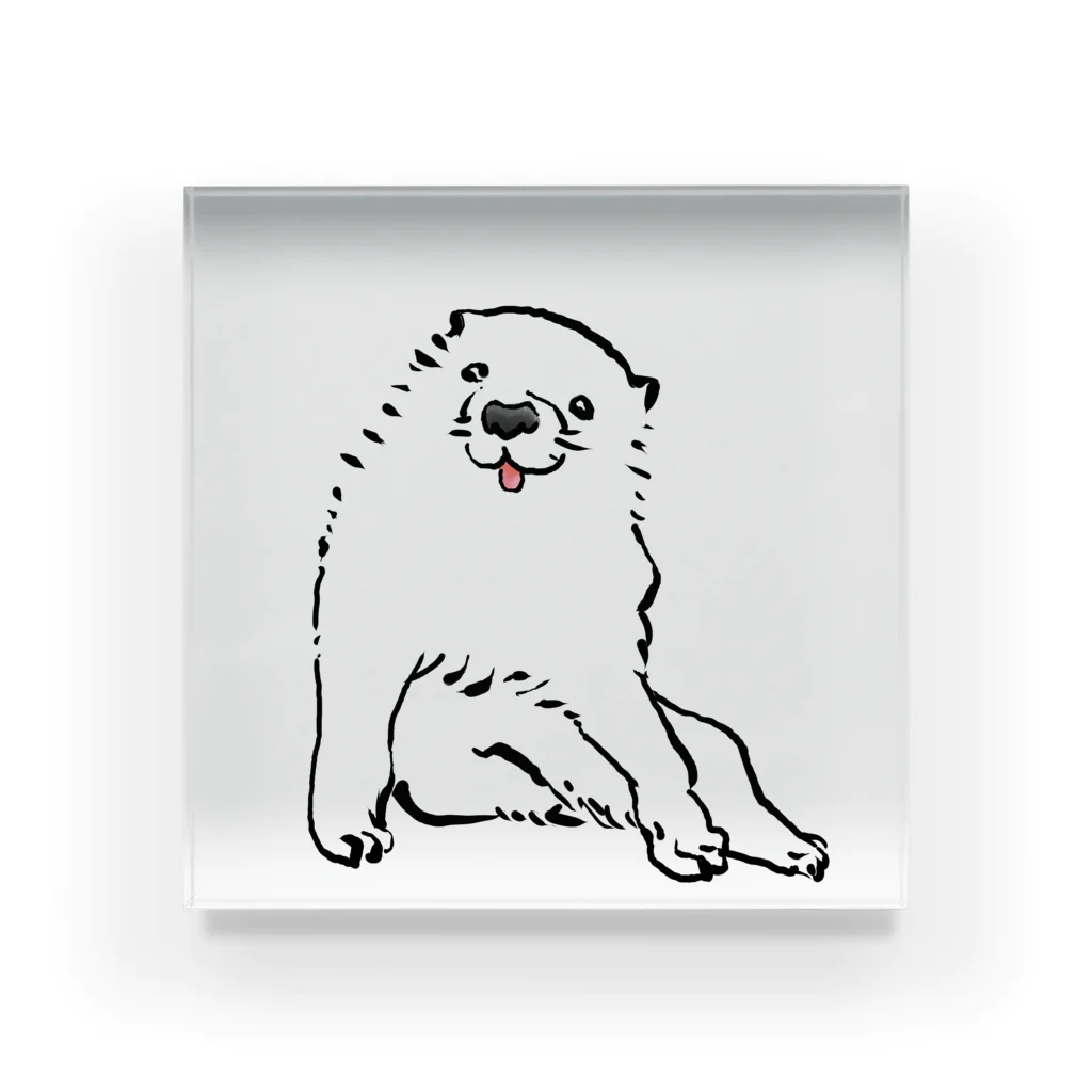 長沢芦雪の「あの犬」 Acrylic Block by ふくふく商店 ( fukufukuzou