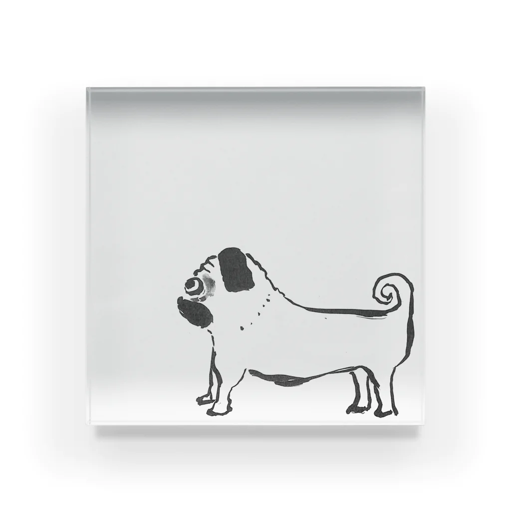 パグ犬イラスト / ashibikinoのアクリルブロック通販 ∞ SUZURI（スズリ）