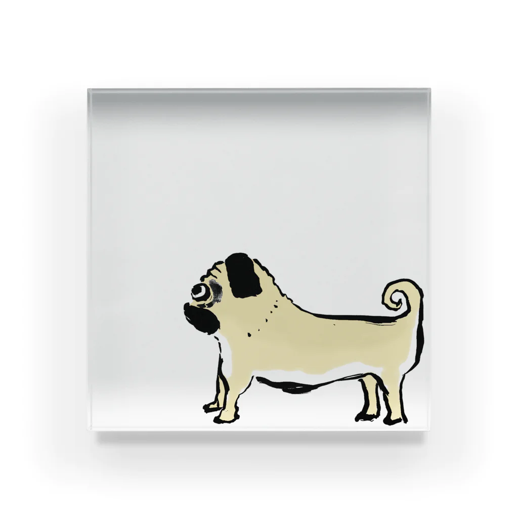 パグ犬イラスト（カラー） / ashibikinoのアクリルブロック通販
