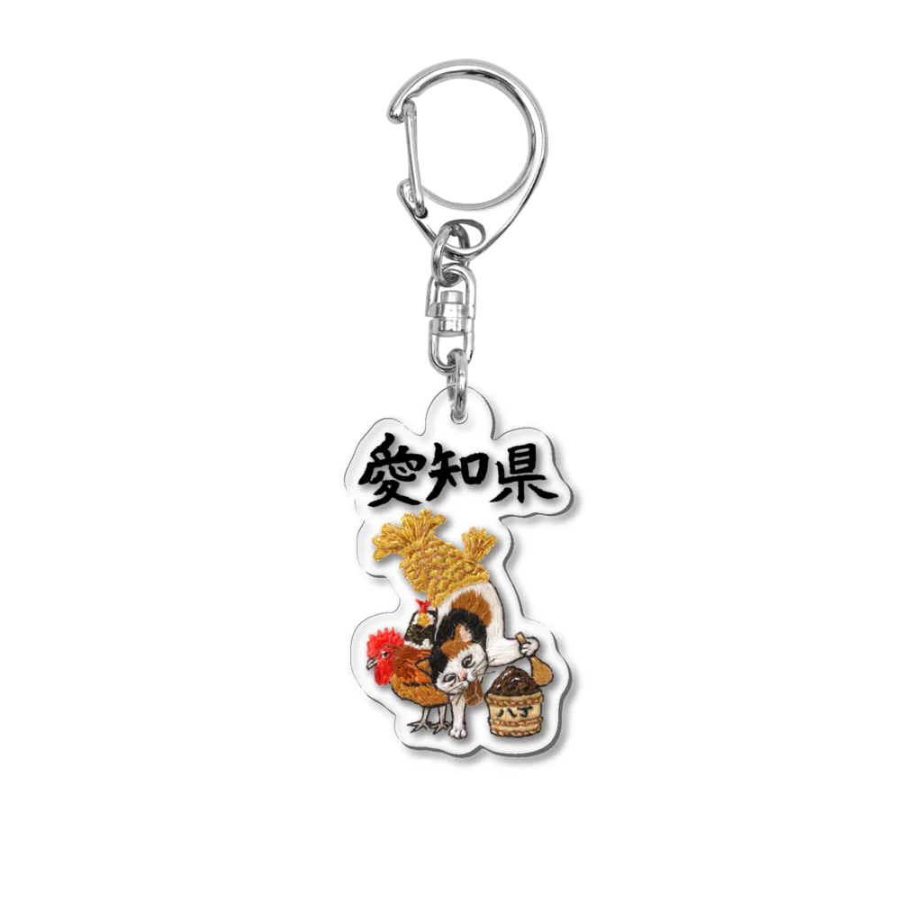 ご当地キーホルダー　旗持ちシリーズ　まとめ売り ご当地猫_富山県 / にゃん吉ドーナツ ( NyankichiDonuts )の