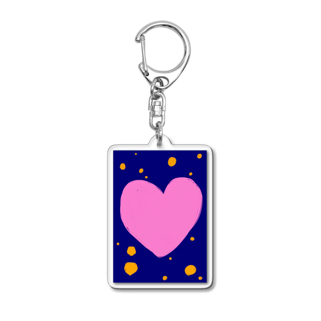 1080shopのハートと夜空 Acrylic Key Chain