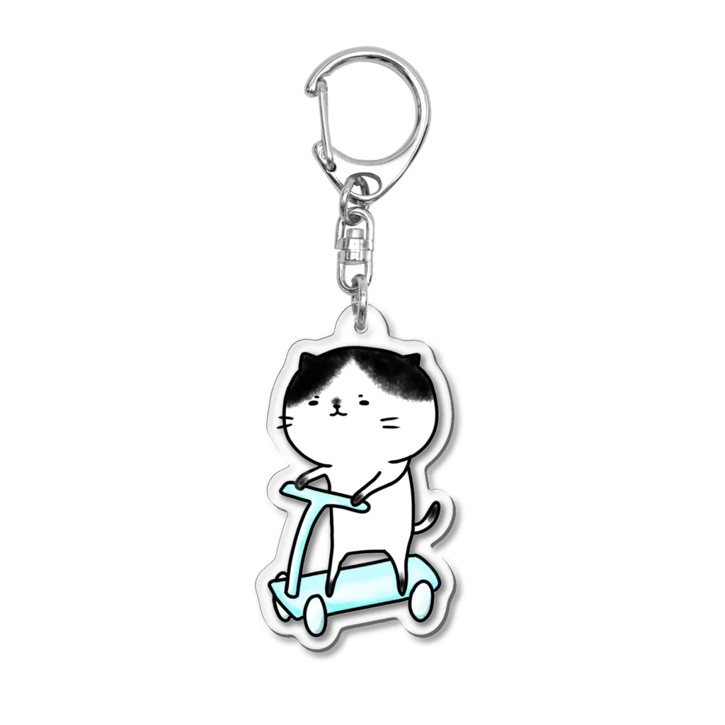 さかやのハチワレキックボード猫 Acrylic Key Chain