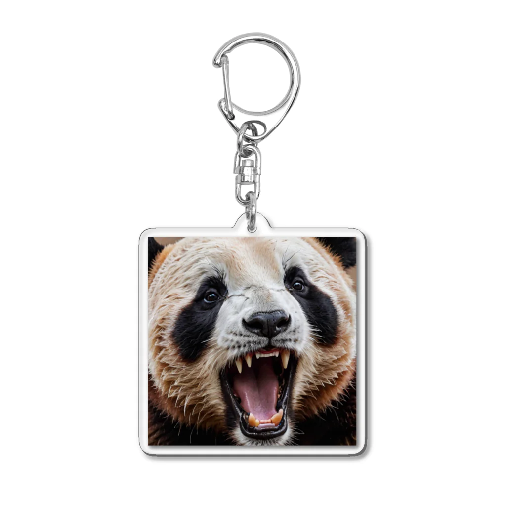 パンダンの笹学の雄たけびパンダ Acrylic Key Chain