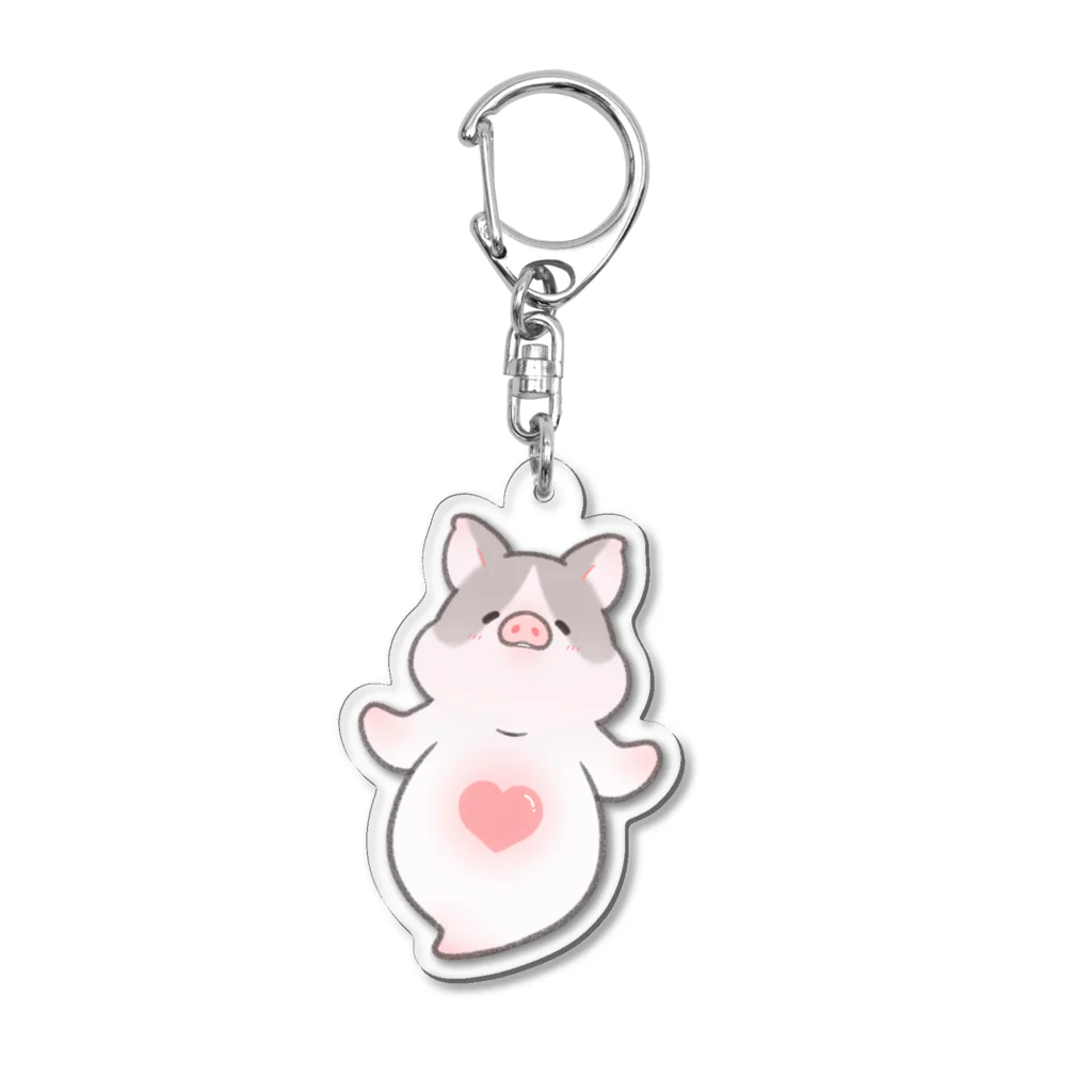 しらたまちゃんSHOPu〜🐽のブタオネ Acrylic Key Chain