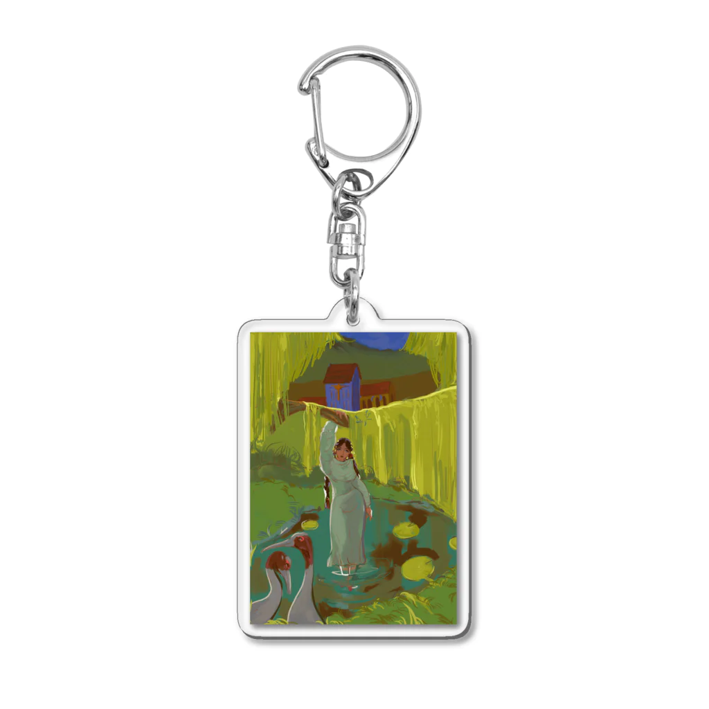 FSIAAA の柳と少女 Acrylic Key Chain