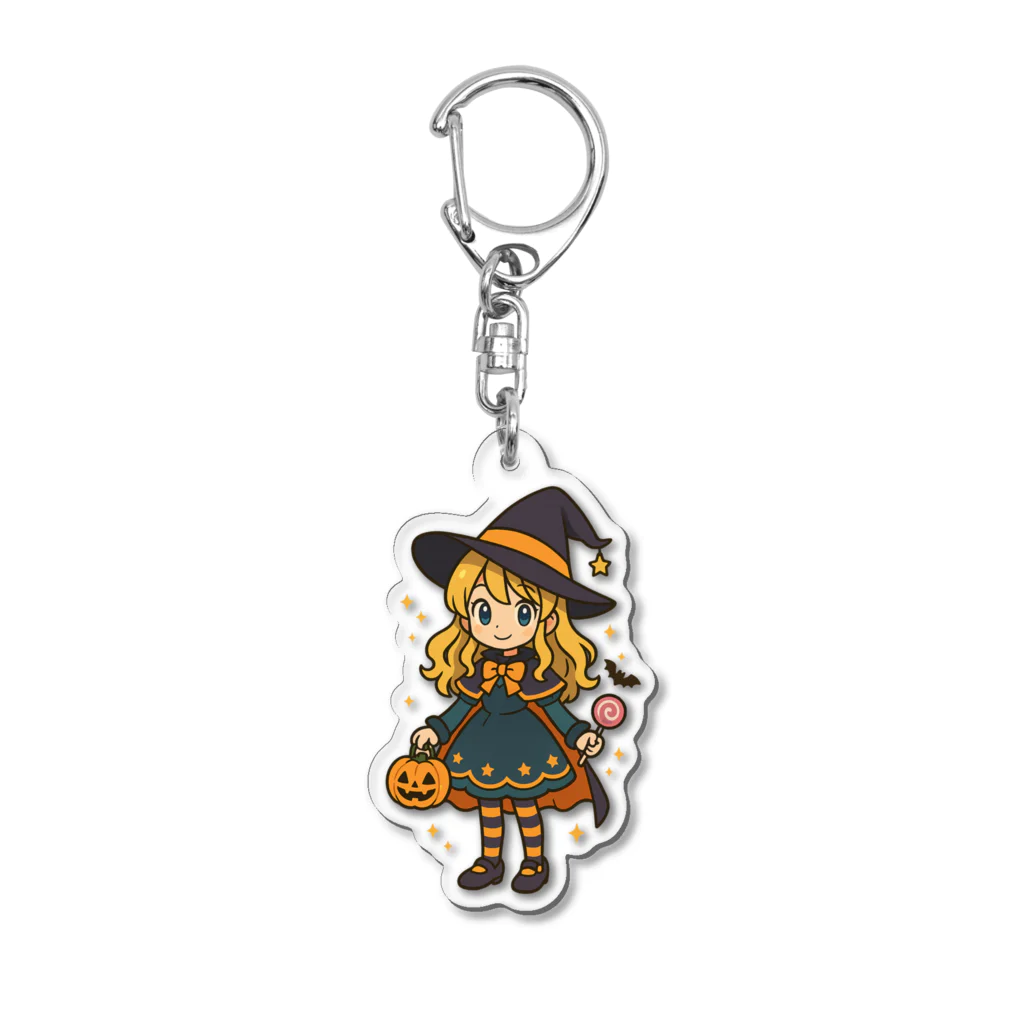 さくらびとのハロウィンウィッチガールA-01【AI】 Acrylic Key Chain
