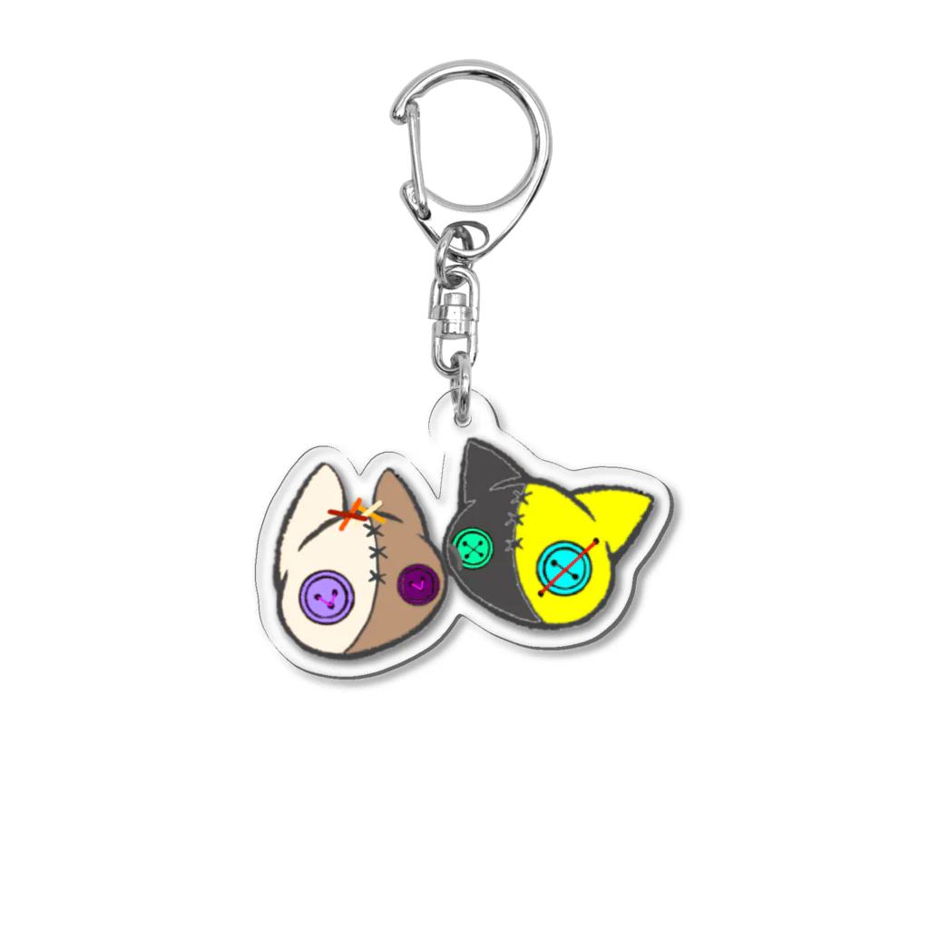 かがり思考作成場の【つむぎはぎシリーズ】トラとウマ Acrylic Key Chain