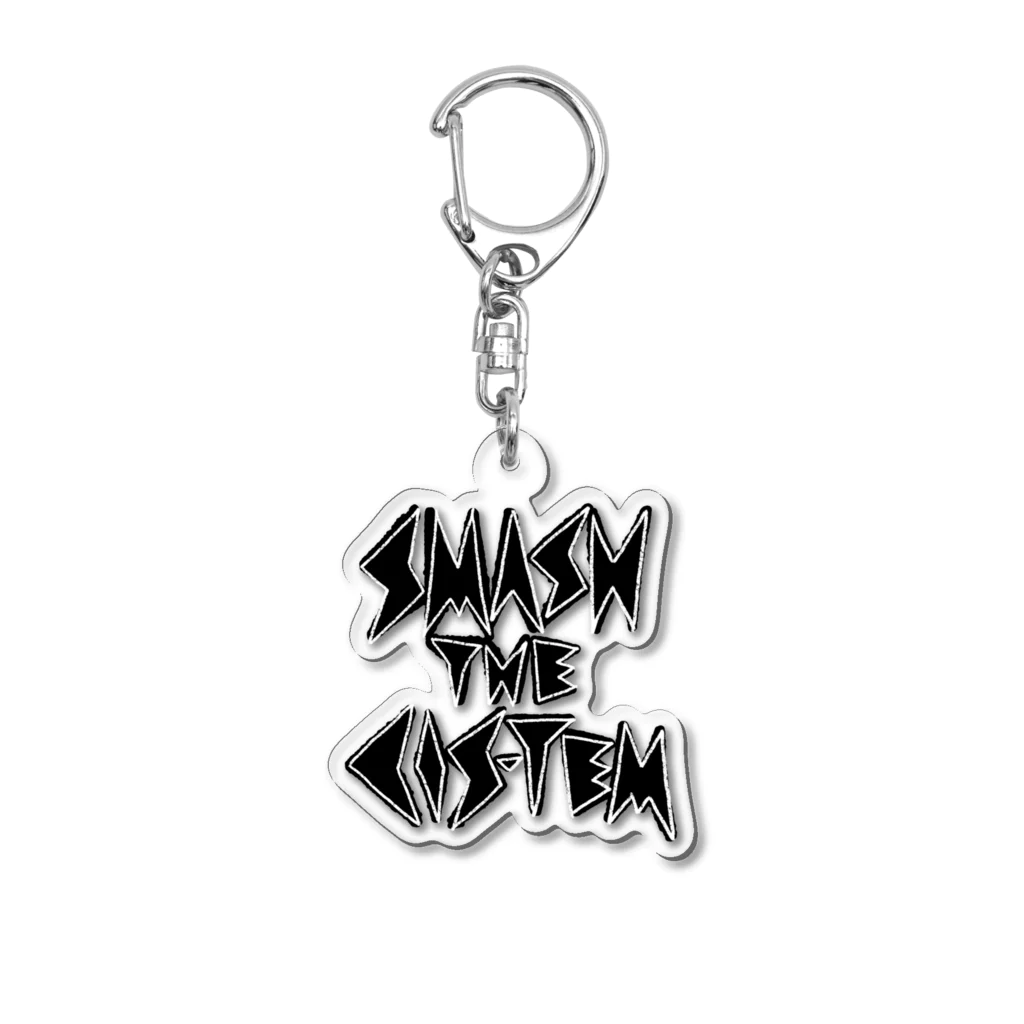 fox fox foxのSMASH THE CIS-TEM 黒 Acrylic Key Chain