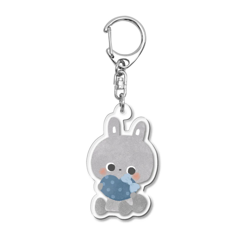 NAKAYUKA Online shopのラパン&ハート(ブルー) Acrylic Key Chain