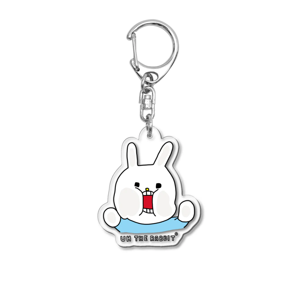 ウサギのウー by NIKUQ WORKSのむぎゅーっとしたウー Acrylic Key Chain