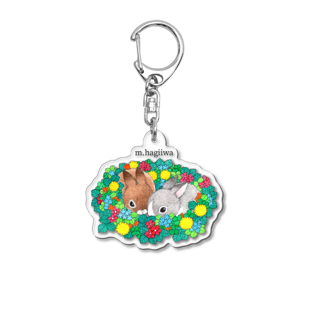 だるさか アクキーセット アクキー うさぎリース / 萩岩睦美のグッズショップ ( hagiiwa