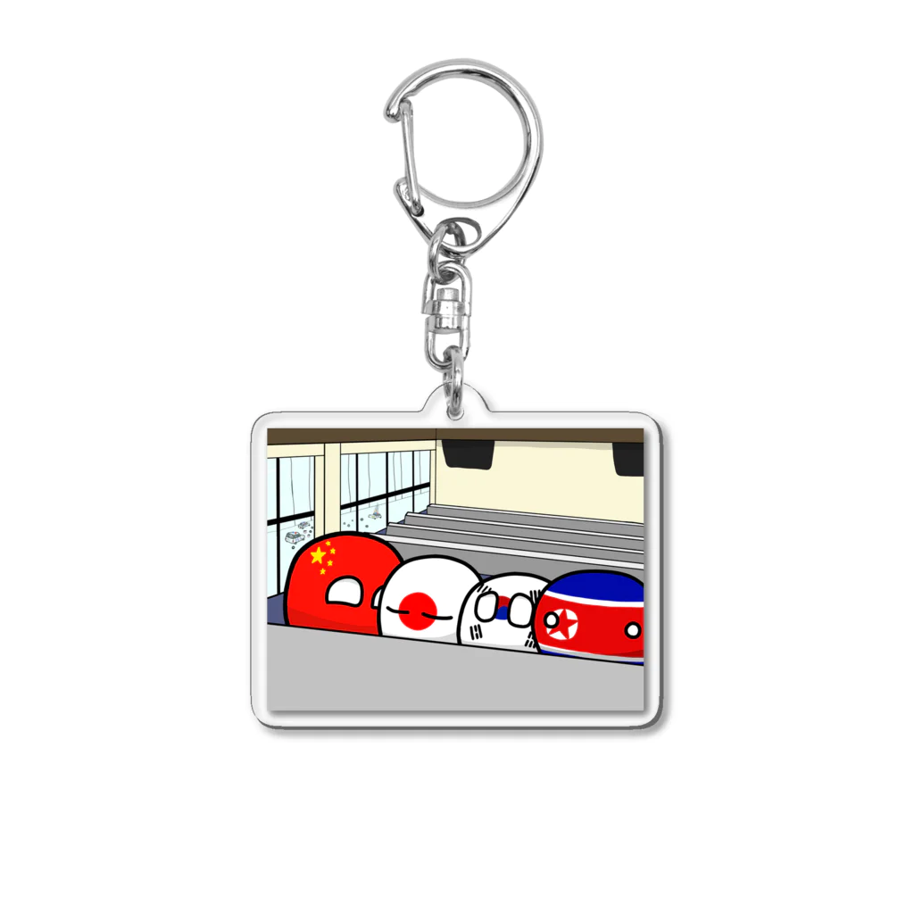 スペースマウンテン アクリルキーホルダー 東アジアの国たち【国旗】【ポーランドボール】 Acrylic Key Chain by