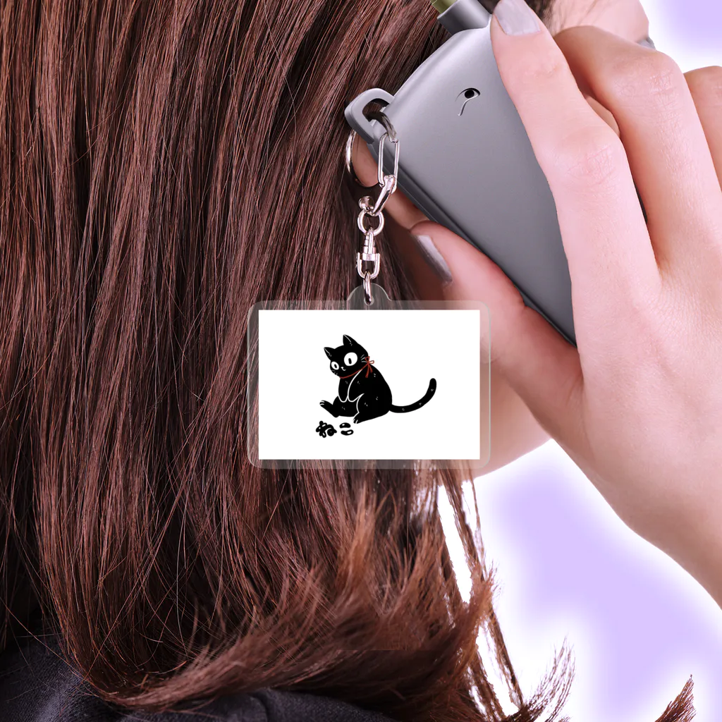 チョコ兎の黒猫 Acrylic Key Chain